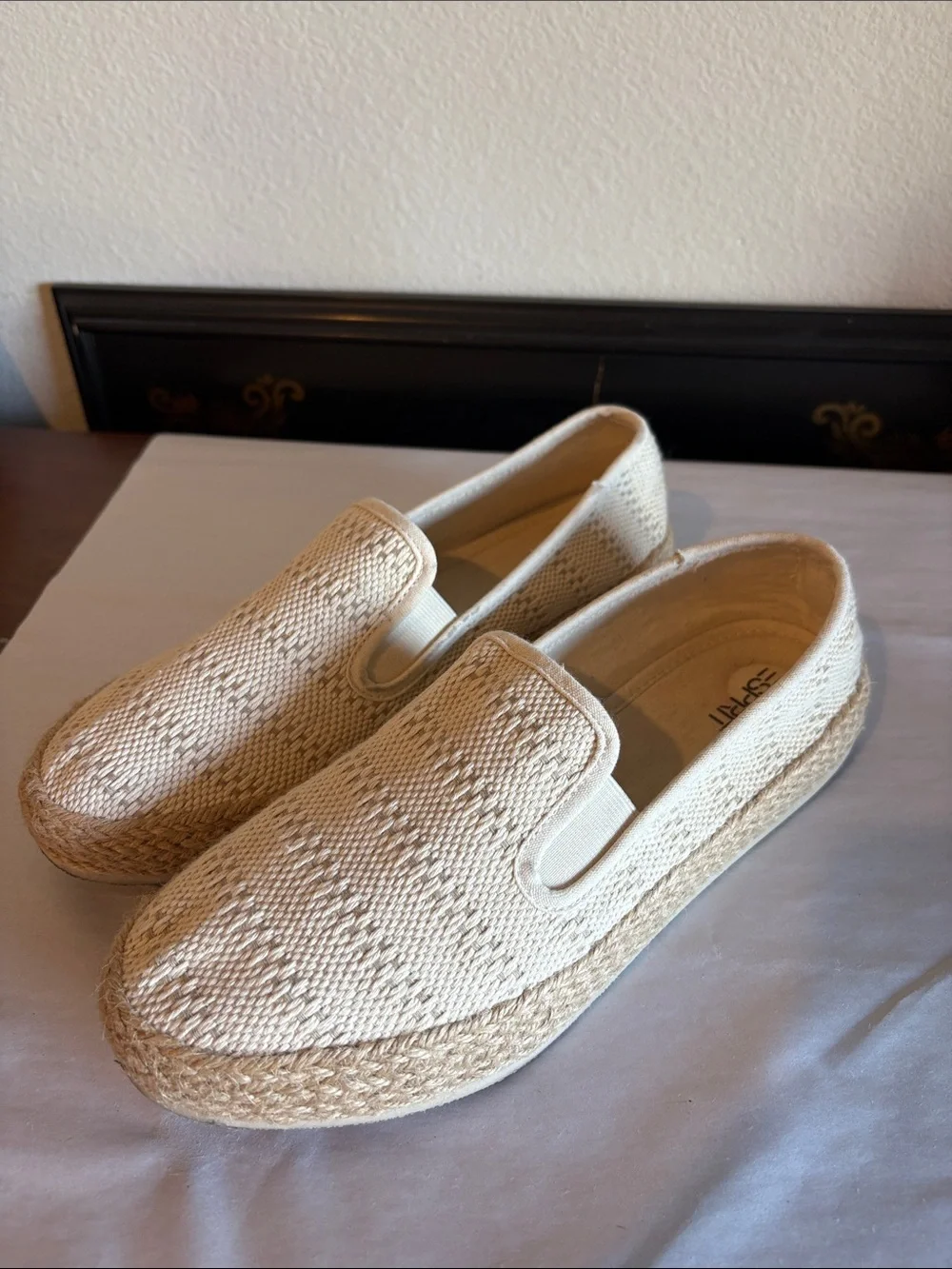 Esprit Nadine espadrille slip on neutral shoes w jute-wrapped midsole